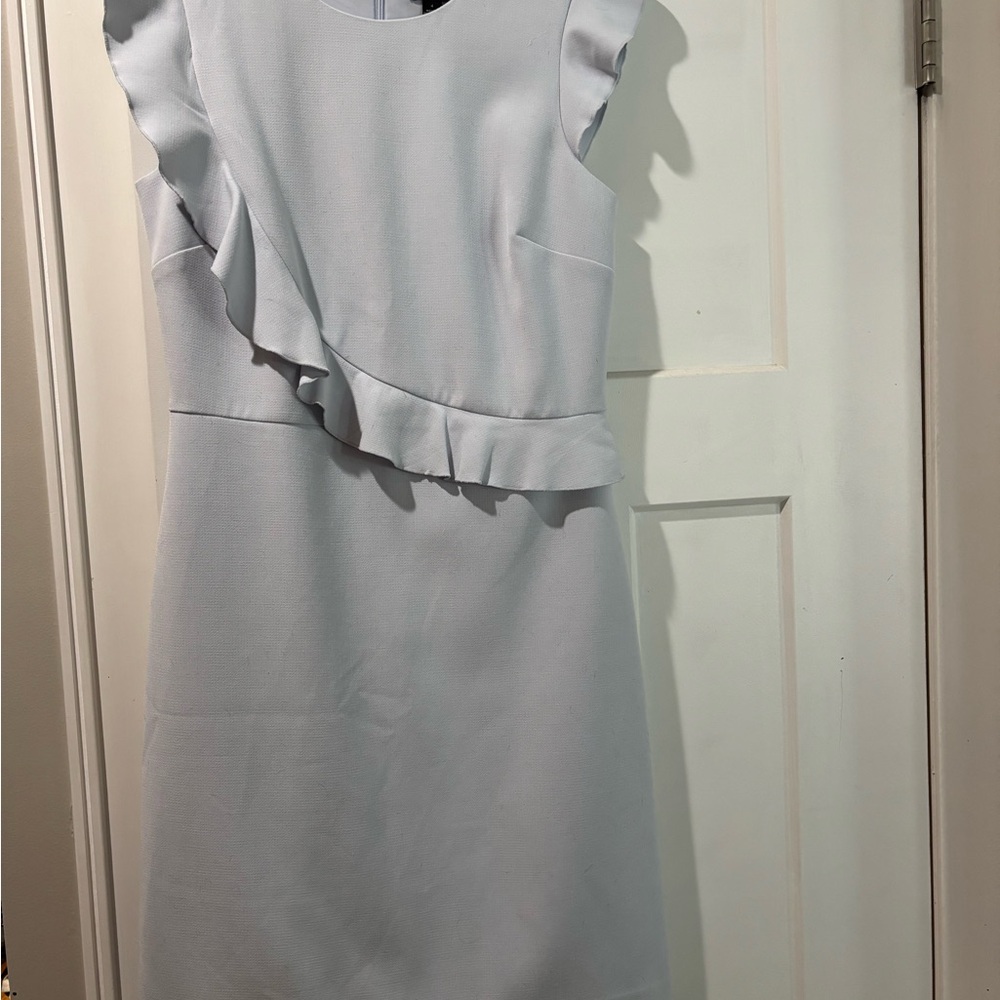 Elegant Ruffled Dress in Light Blue